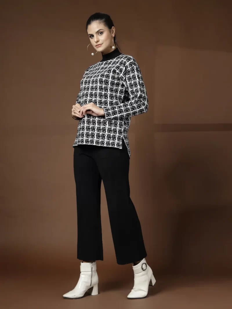 Black Luxe Winter Coord Set - Set Of Top And Pants