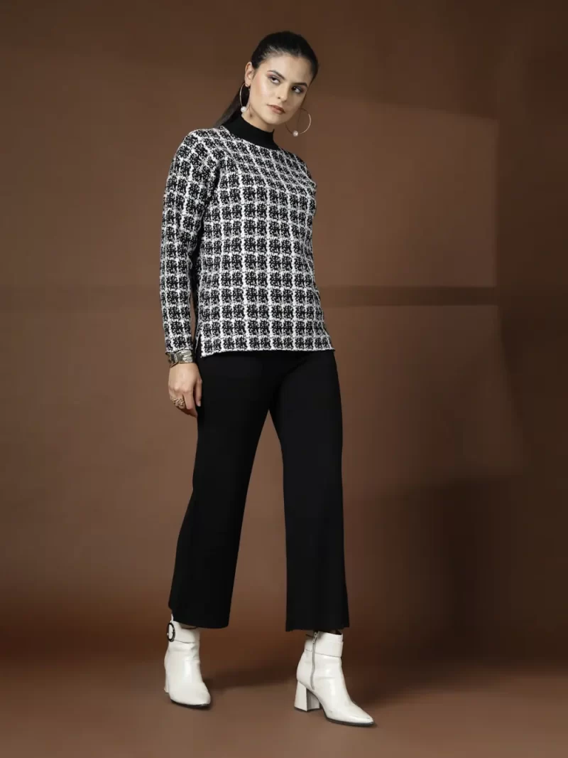 Black Luxe Winter Coord Set - Set Of Top And Pants