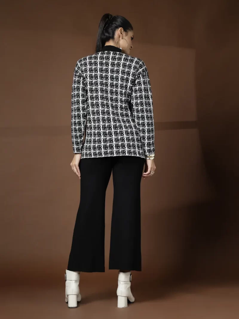 Black Luxe Winter Coord Set - Set Of Top And Pants