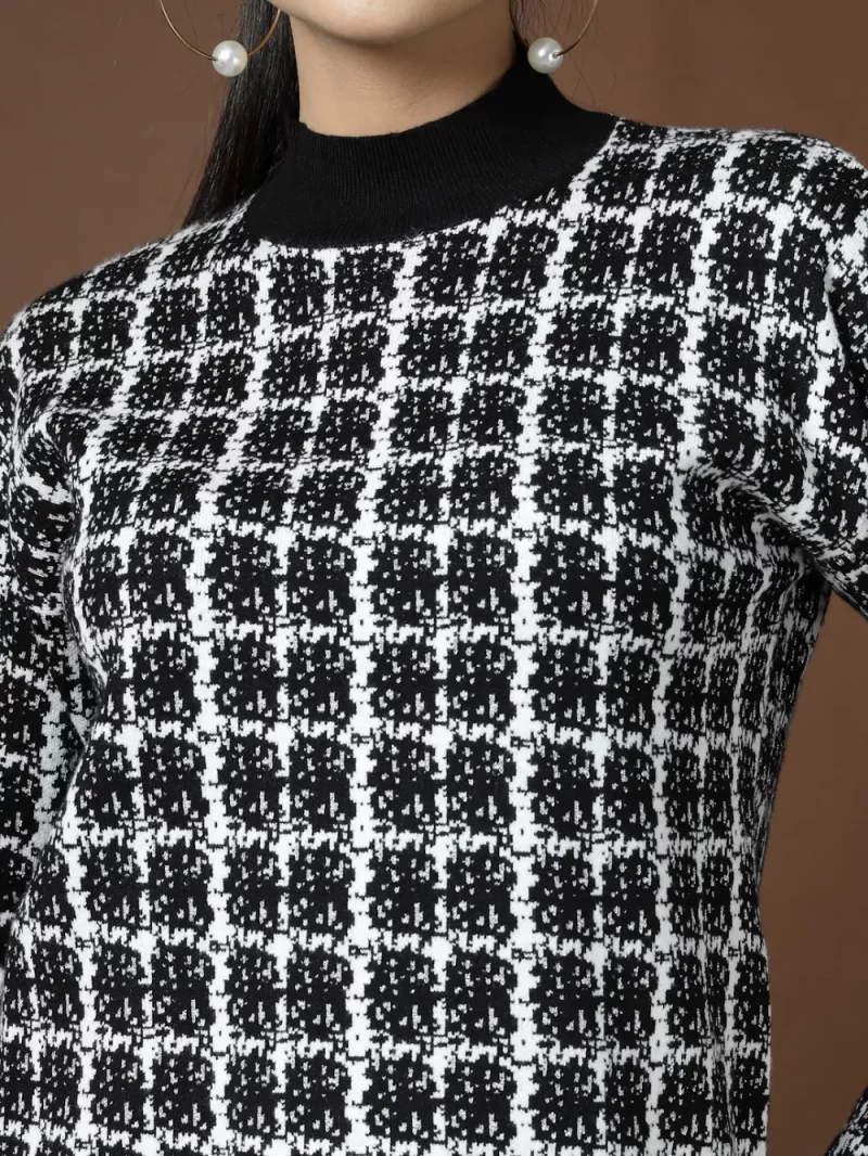 Black Luxe Winter Coord Set - Set Of Top And Pants