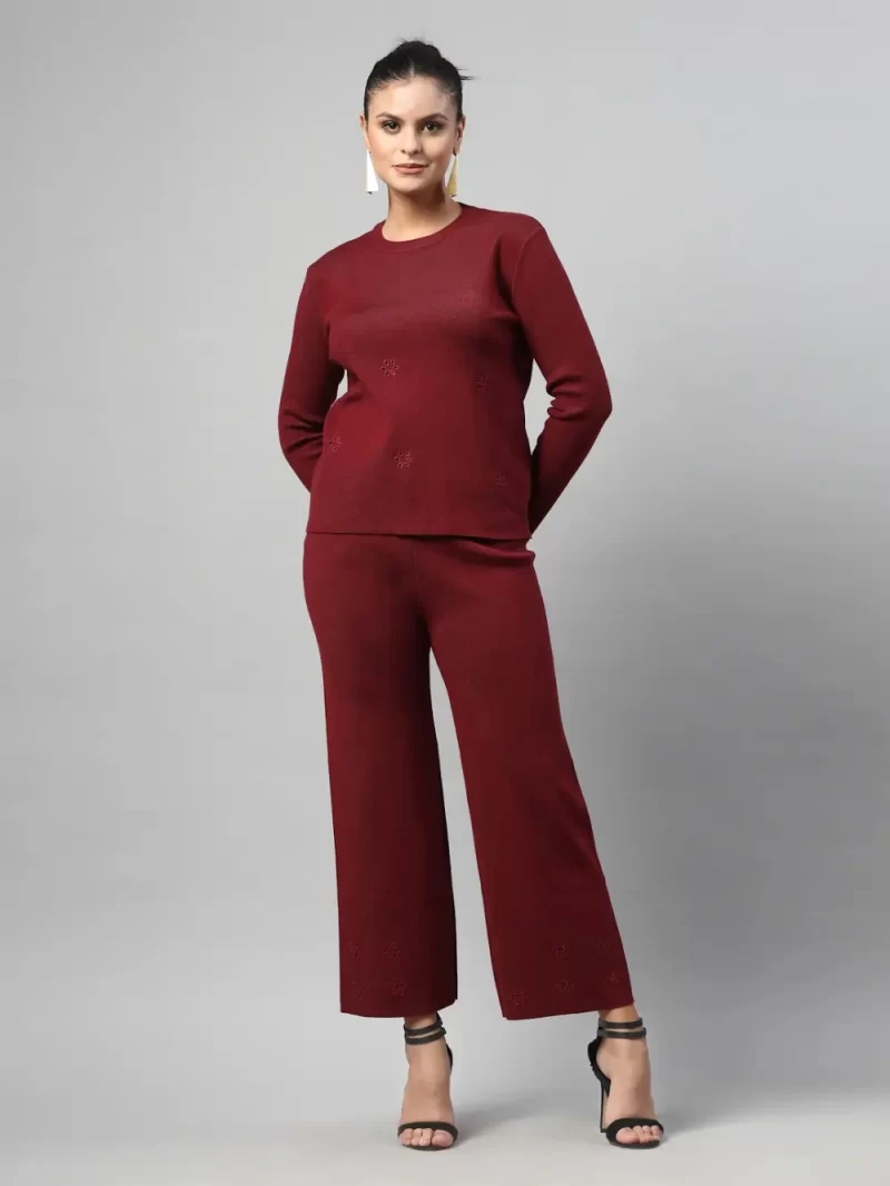 Women Winter Solid Co-Ord Set