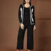 Women Embroidered Jacket With Pant Set