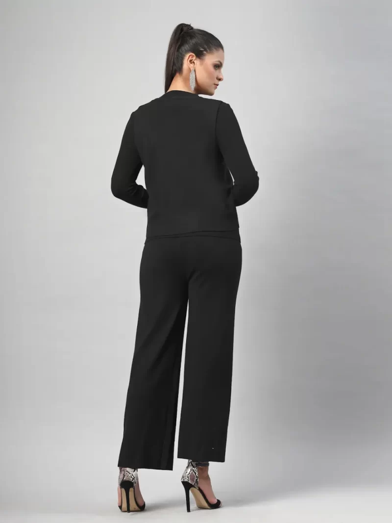 Women Embroidered Woollen Cardigan With Pant Set