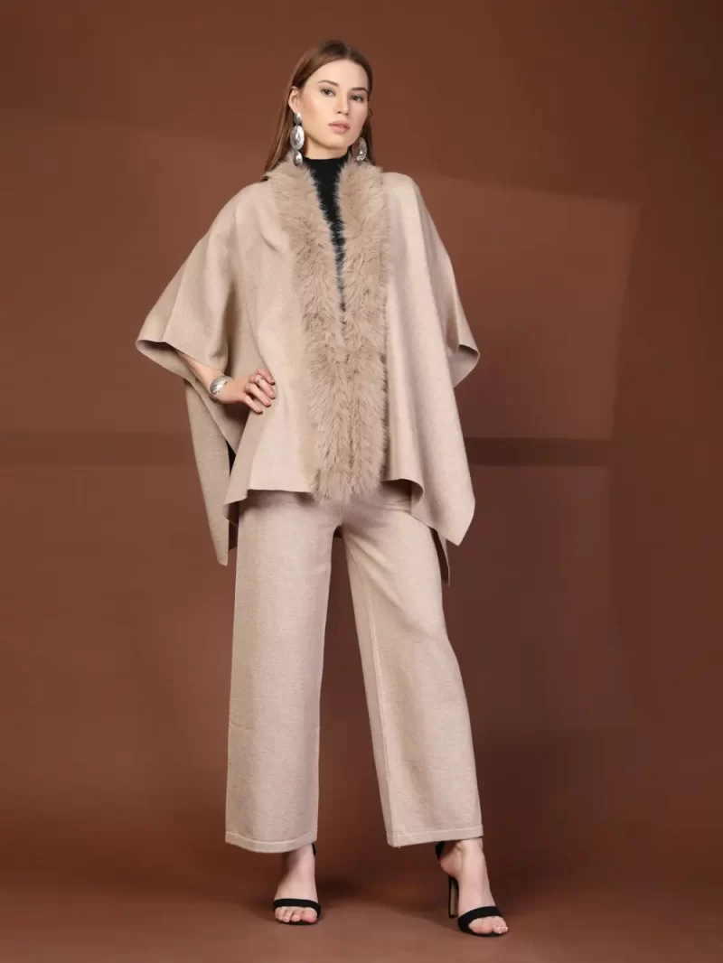 Women Co-Ord Set With Faux Fur 
Description: