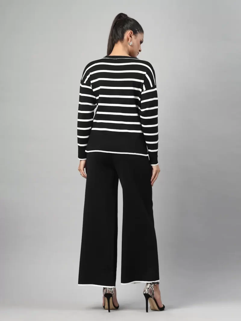 Women Striped Round Neck Co-Ords Set