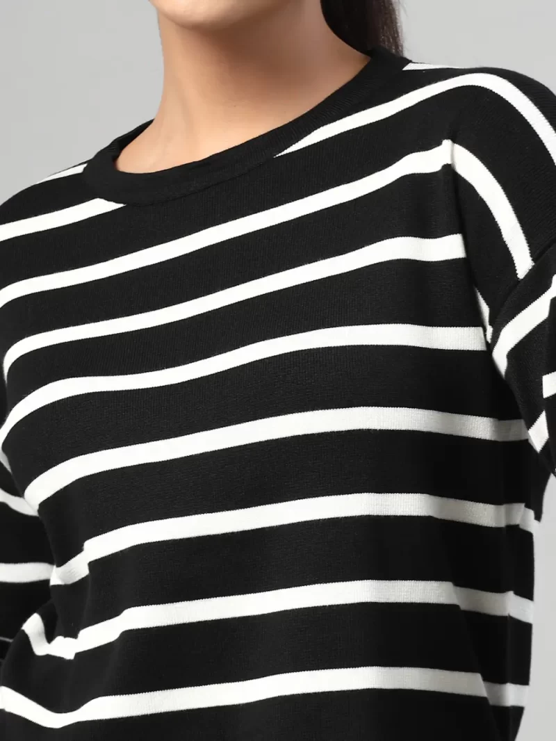 Women Striped Round Neck Co-Ords Set