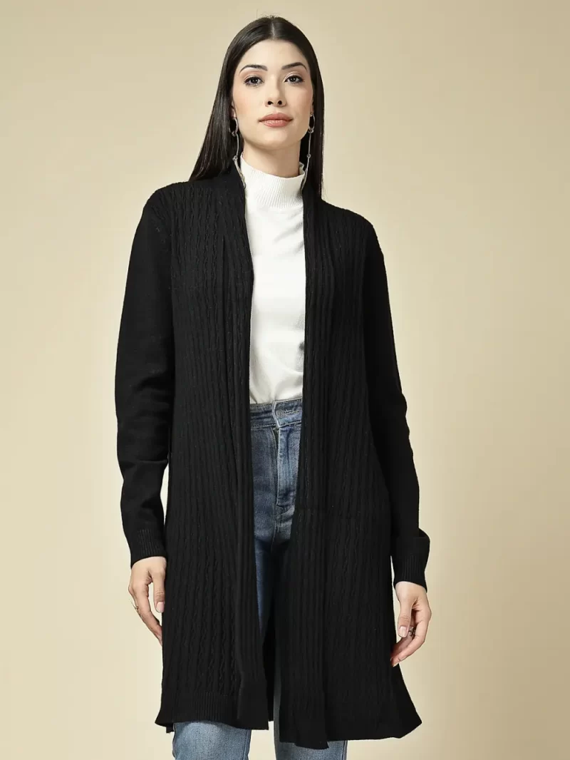 Women'S Open-Front Cable Knit Cardigan