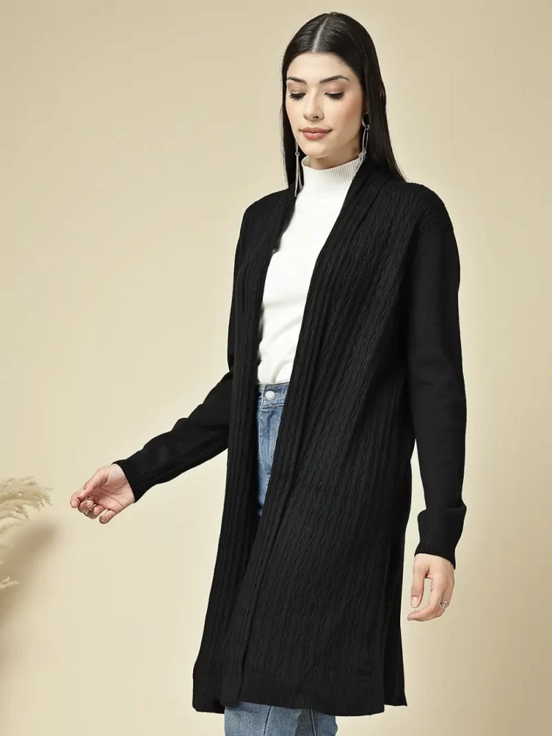 Women'S Open-Front Cable Knit Cardigan