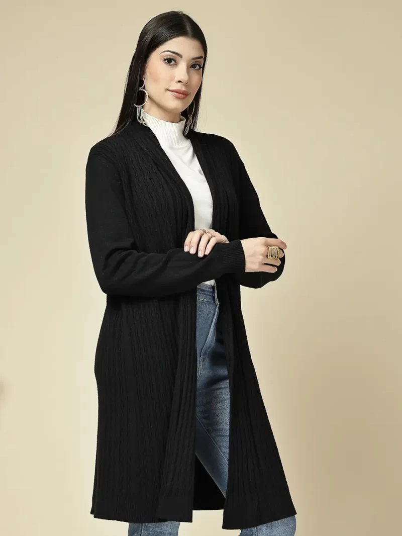 Women'S Open-Front Cable Knit Cardigan