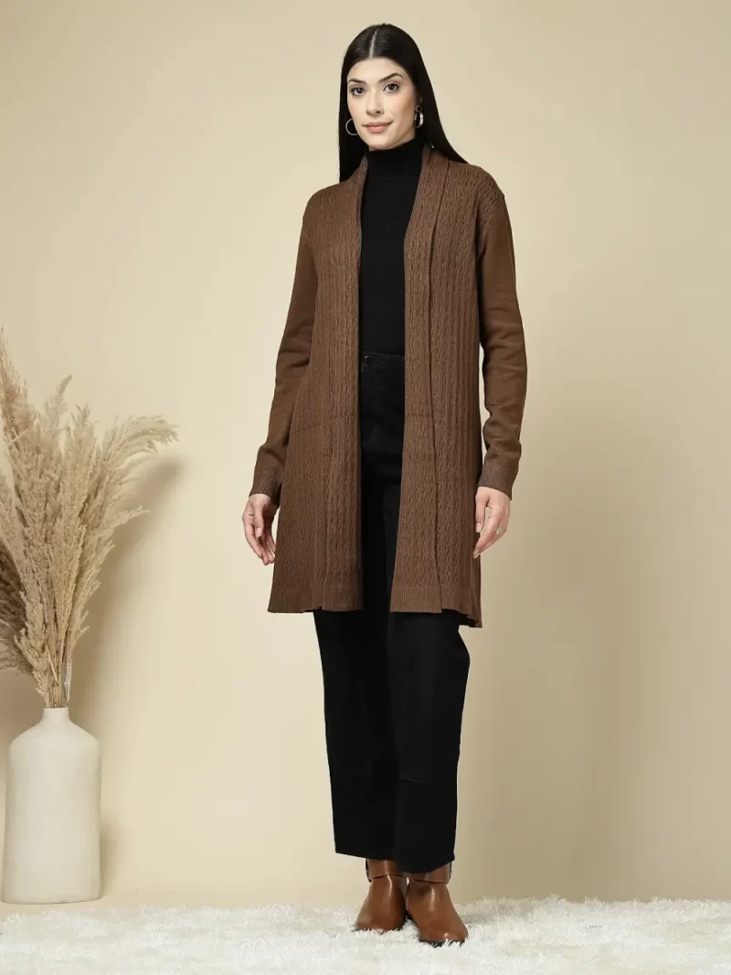 Women'S Open-Front Cable Knit Cardigan