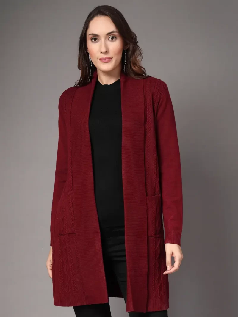 Women'S Winter Solid Cardigan