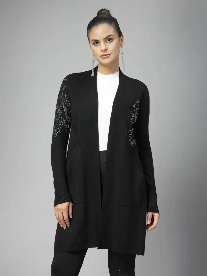 Black Embroidered Shrug