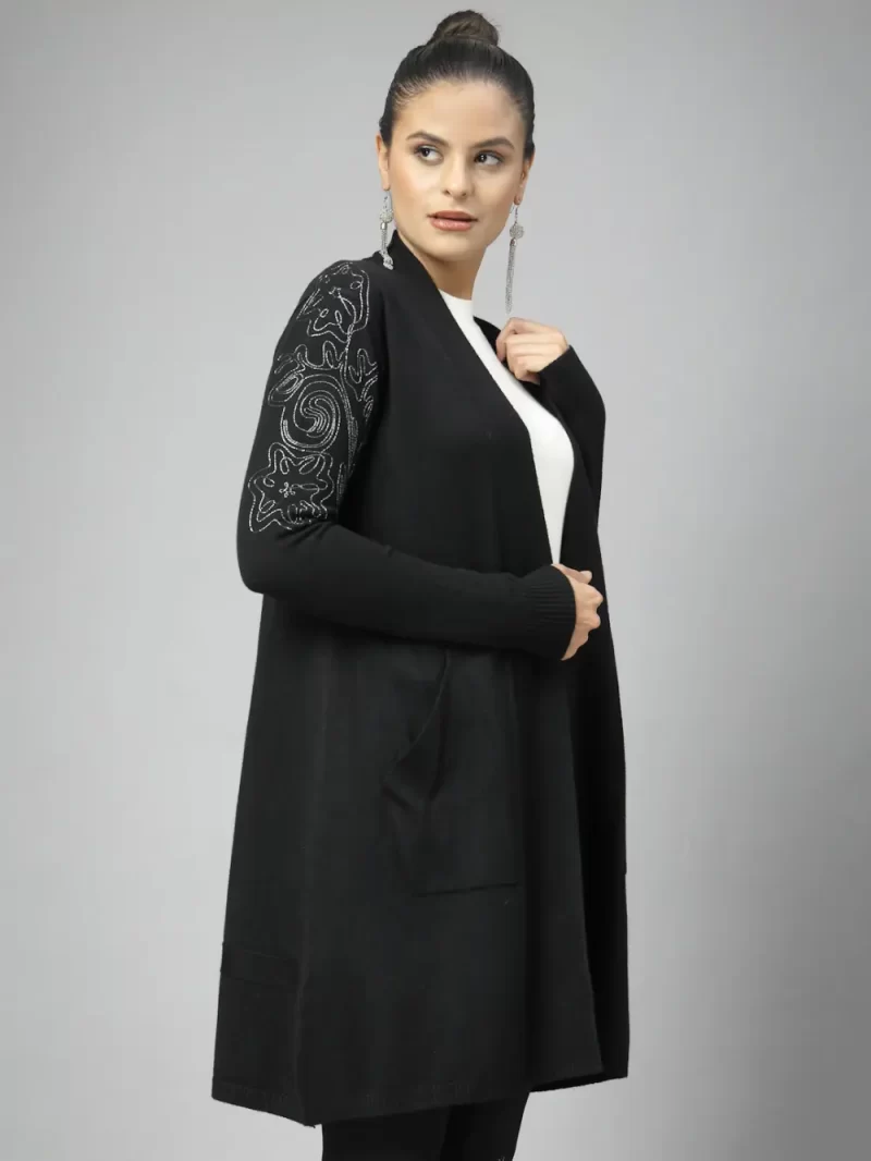 Black Embroidered Shrug