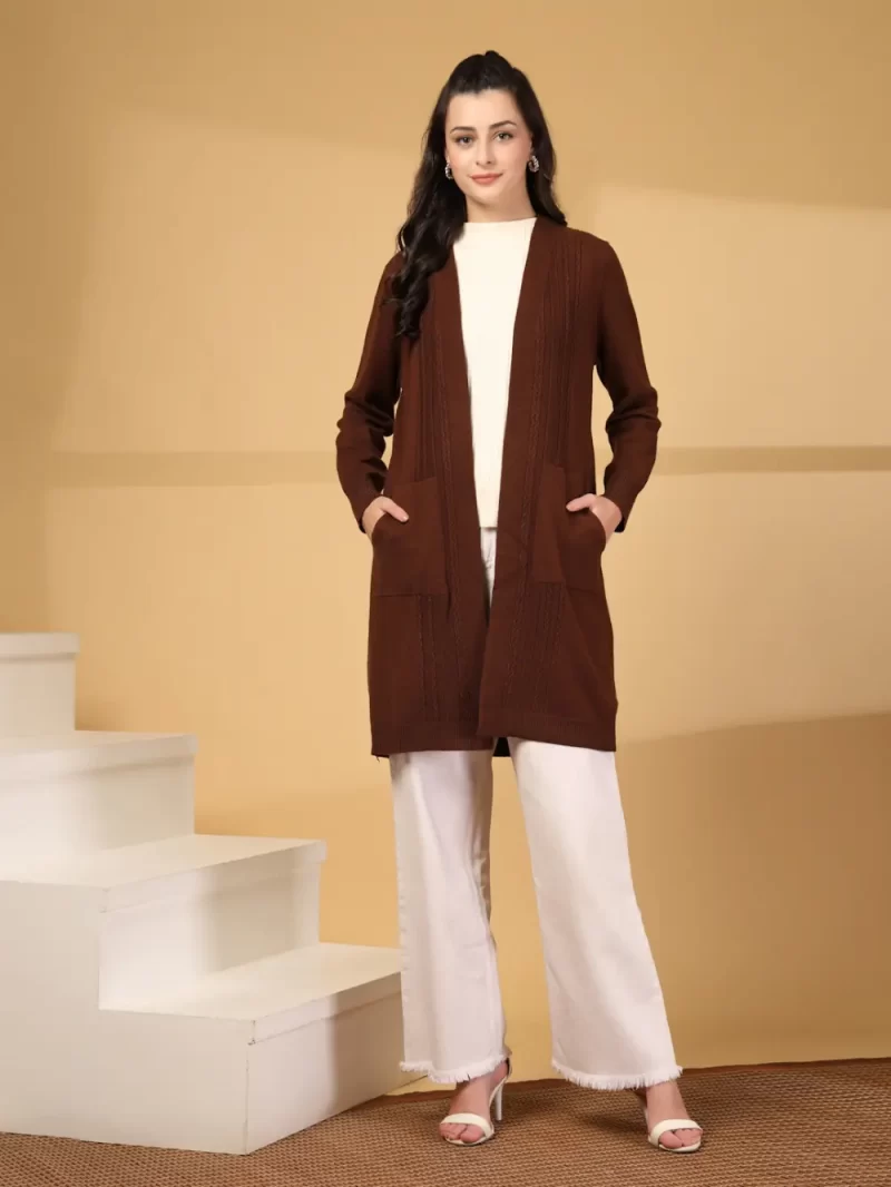 Striped Open Front Shrug