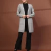 Women Self Design Open Front Longline Shrug