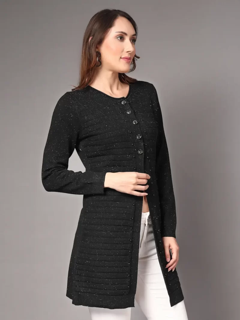 Women Cable Knit Embellished Shrug