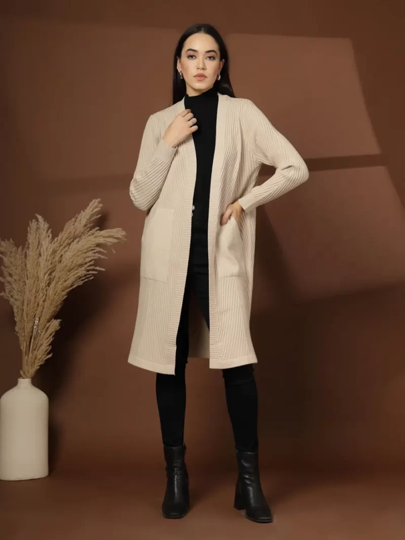 Striped Open Front Shrug