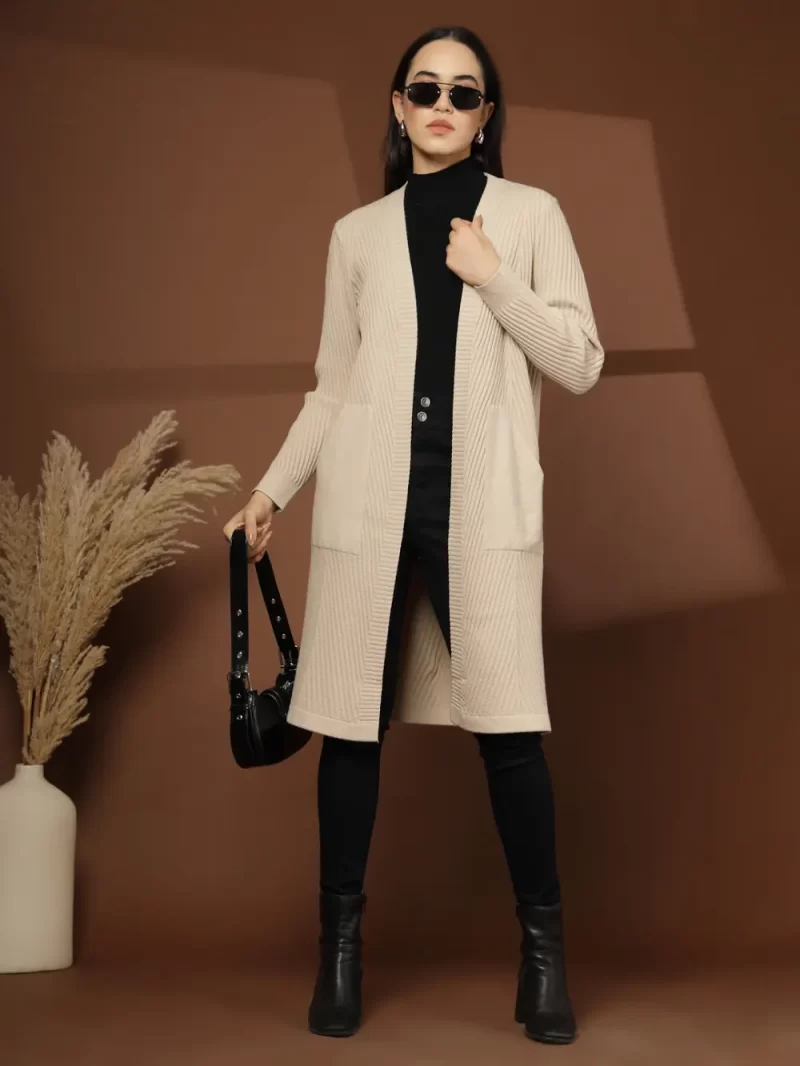 Striped Open Front Shrug