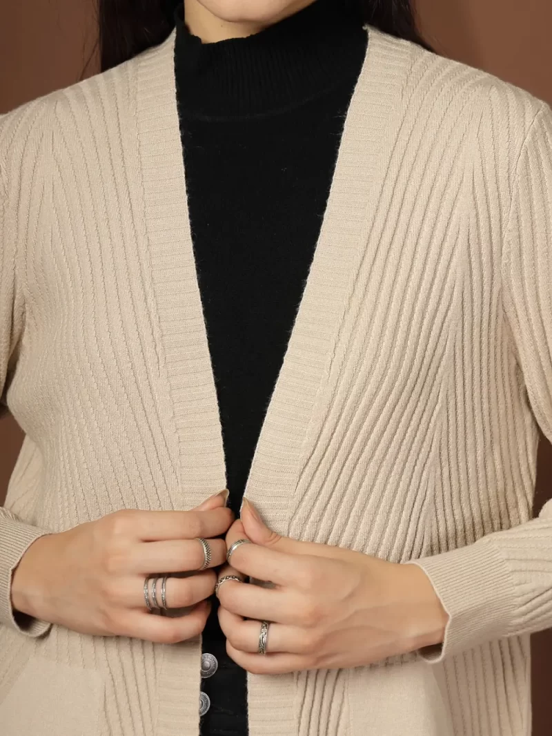 Striped Open Front Shrug