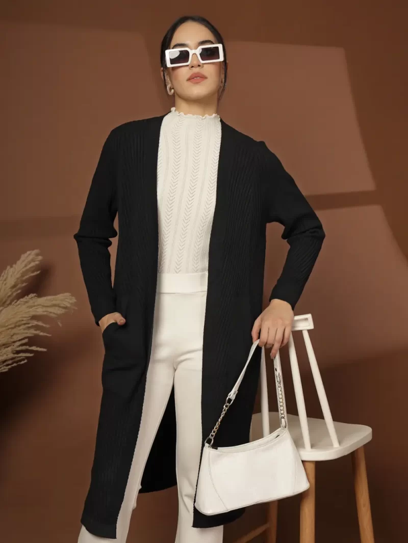 Striped Open Front Shrug