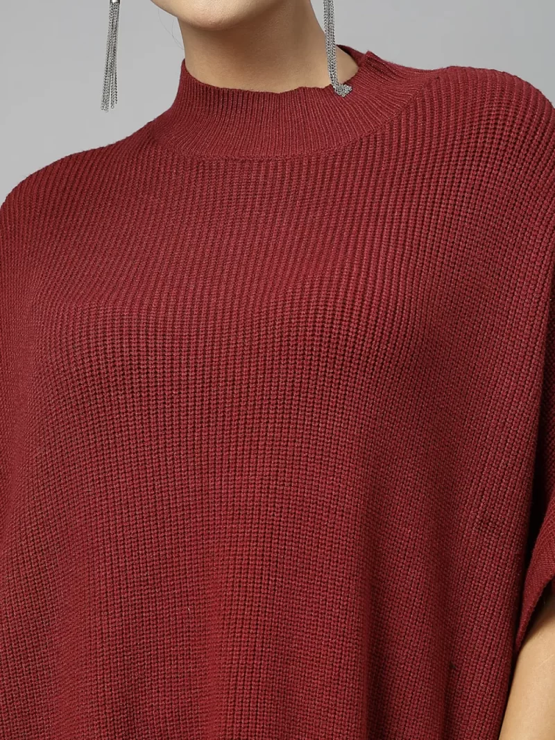 V-Neck Longline Poncho