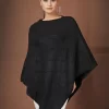 Women Boat Neck Asymmetric Poncho
