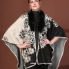 Women'S Winter Floral Printed Poncho