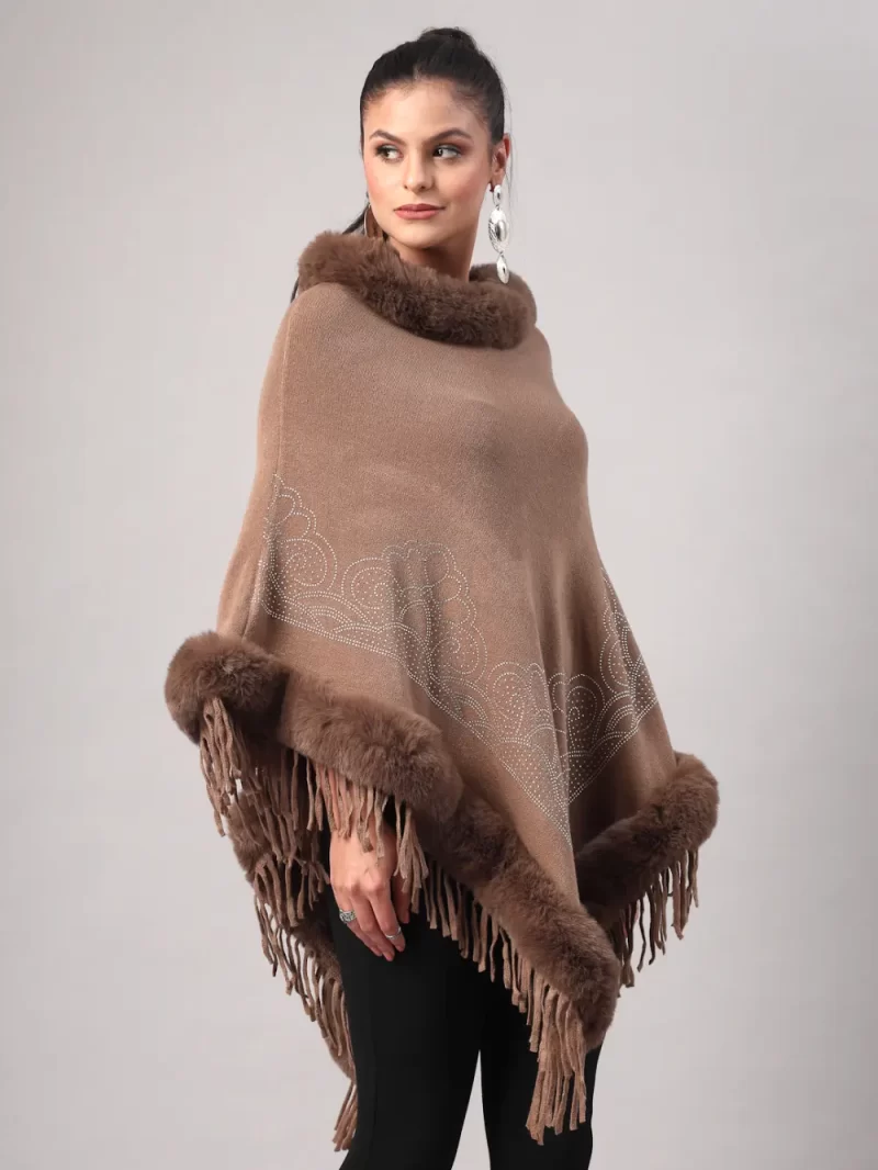 Women'S Winter Embellished Poncho