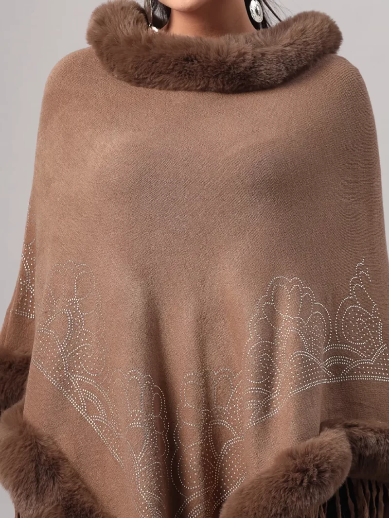 Women'S Winter Embellished Poncho