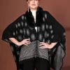 Women'S Winter Patterned Fur Collar Poncho