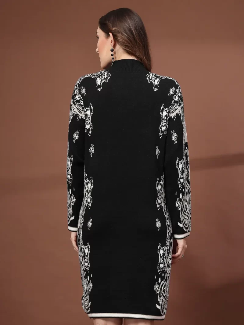 Women Printed High Neck Dress