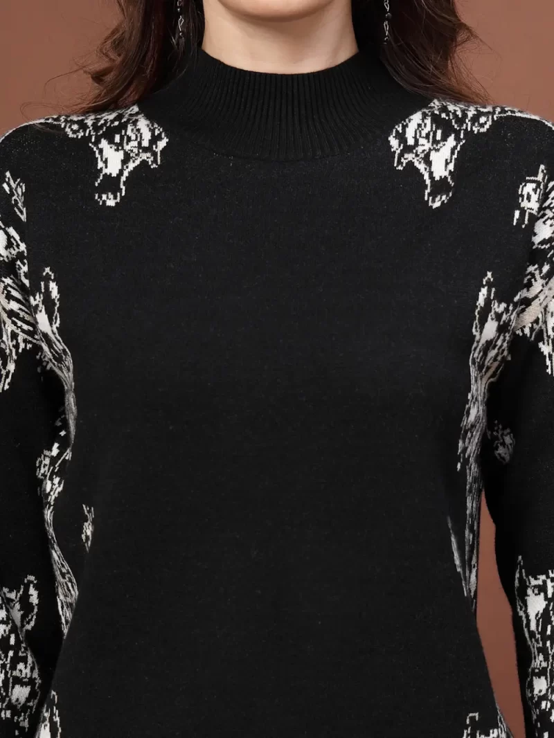 Women Printed High Neck Dress