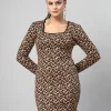 Women Leopard Print Sheath Dress