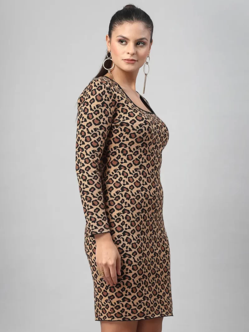 Women Leopard Print Sheath Dress