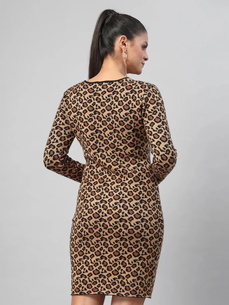 Women Leopard Print Sheath Dress