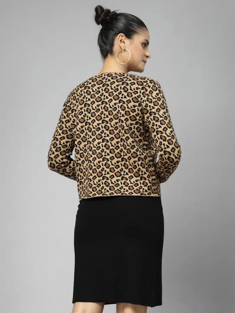 Women Solid Dress With Printed Shrug