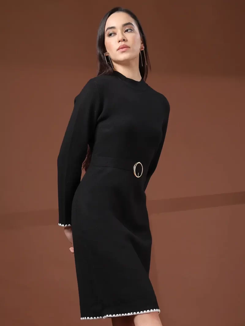 Women Black Sweater Dress