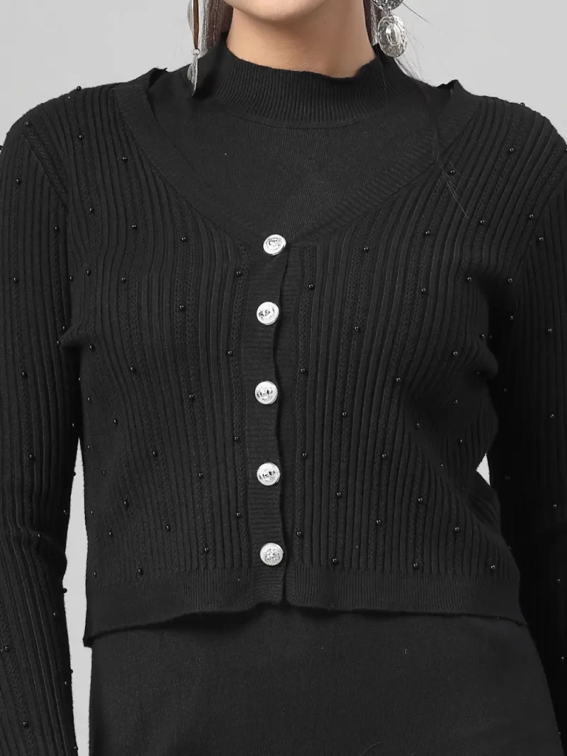 Women High Neck Bodycon Midi Dress With Jacket