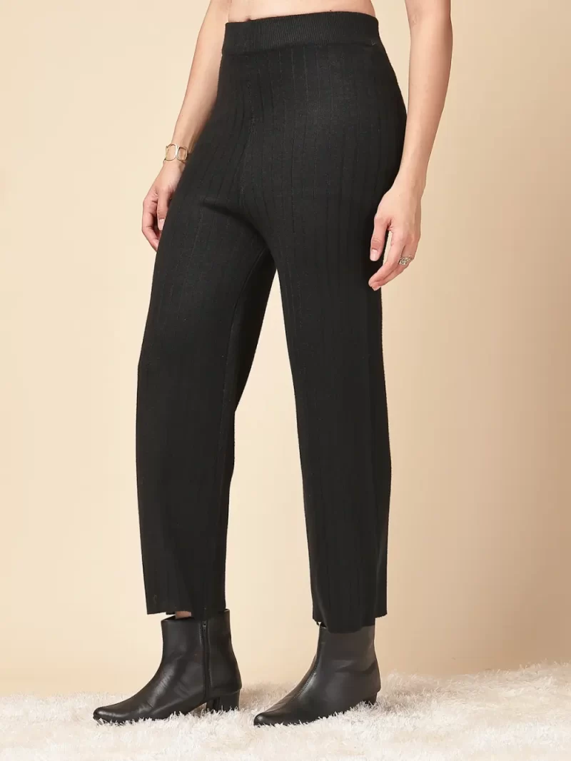 Women Self Striped Trousers