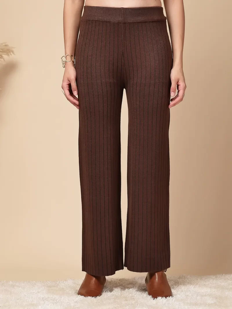 Women Self Striped Trousers