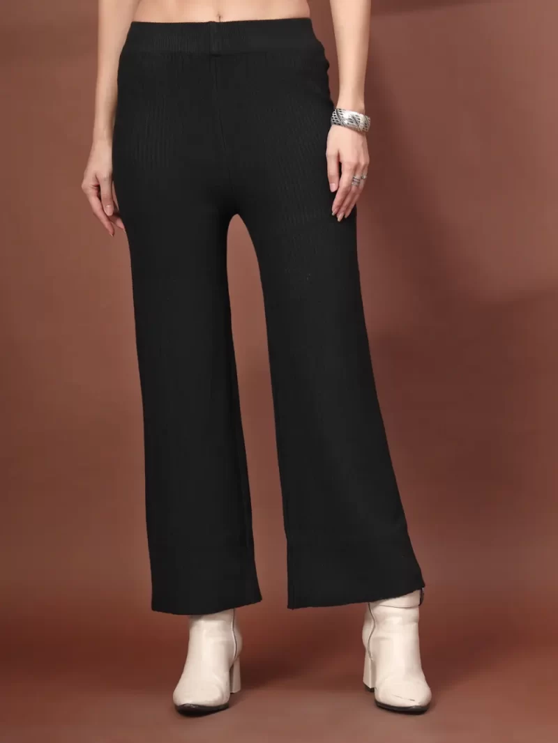 Women'S Ribbed Knit Wide-Leg Plazzos