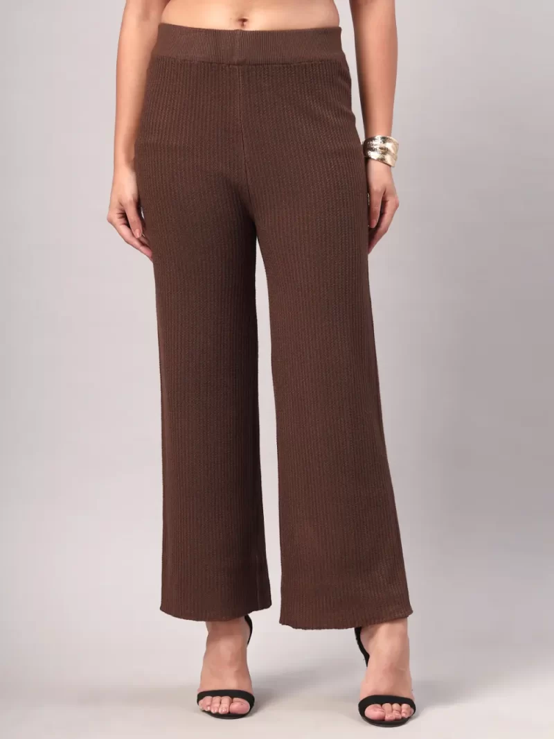 Women'S Ribbed Knit Wide-Leg Plazzos