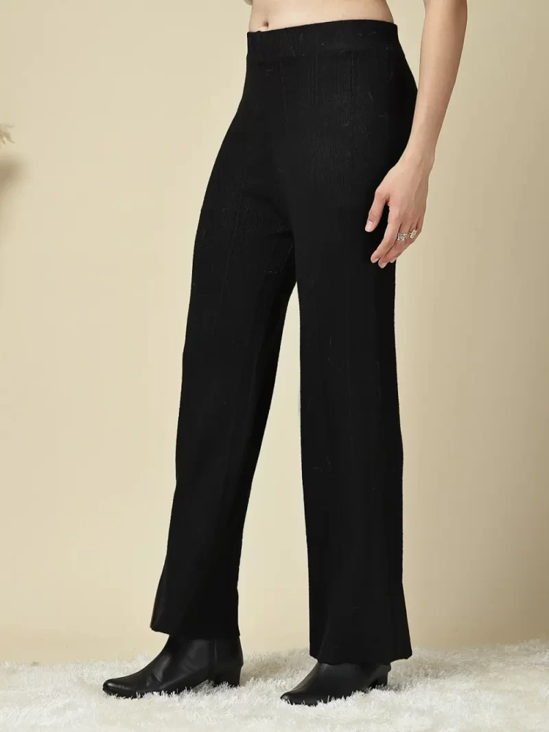 Women Houndstooth Patterned High-Rise Parallel Plazzos