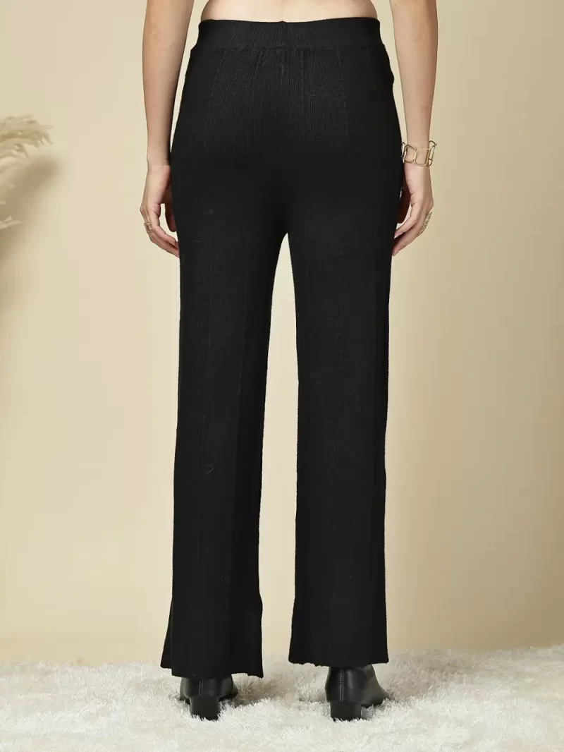 Women Houndstooth Patterned High-Rise Parallel Plazzos