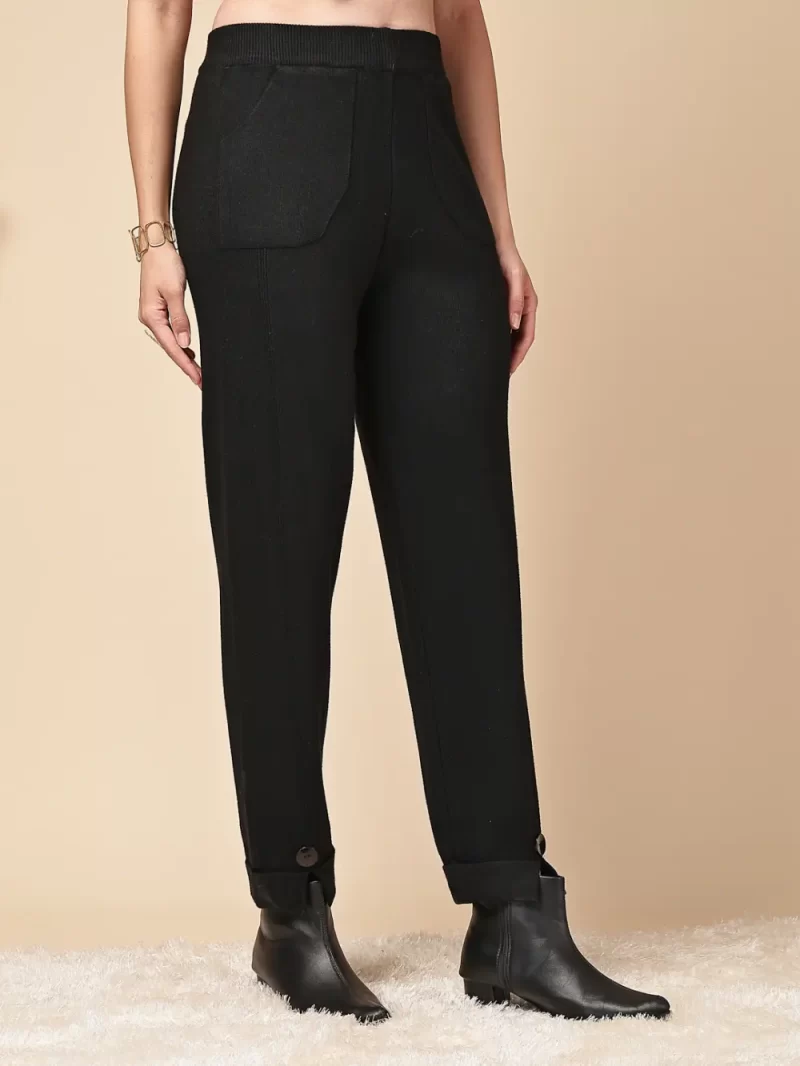 Women Houndstooth Patterned High-Rise Parallel Plazzos