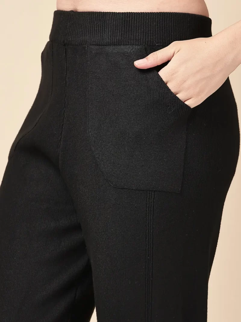 Women Houndstooth Patterned High-Rise Parallel Plazzos