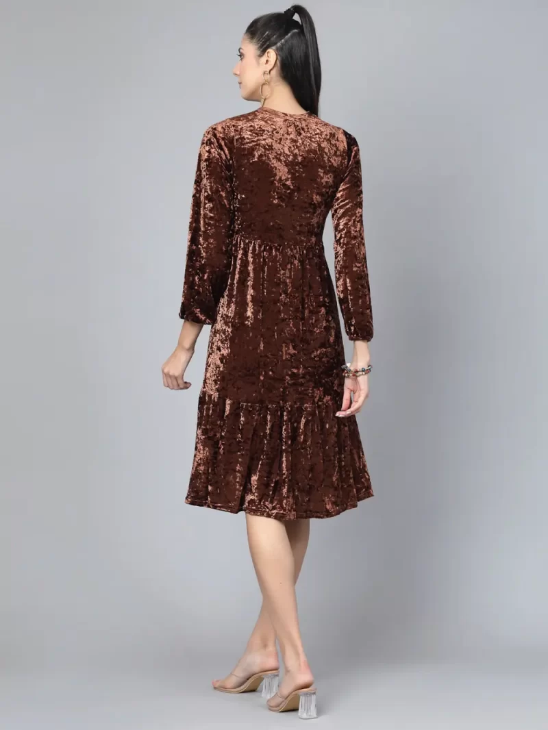 Embellished Round Neck Bling & Sparkly Knitted A-Line Dress