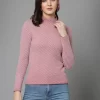 Ribbed High Neck Pullover