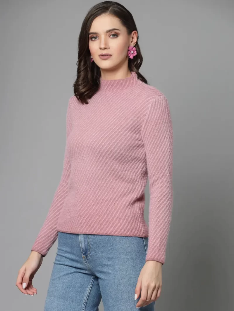 Ribbed High Neck Pullover