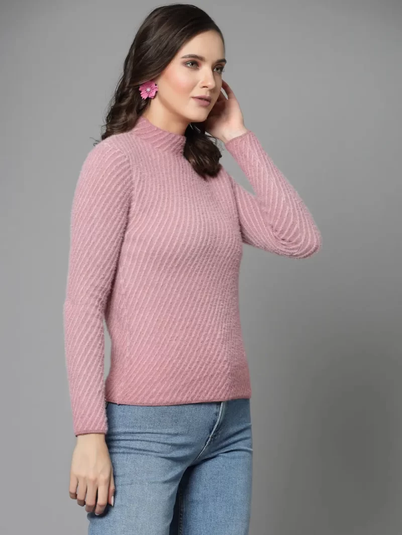 Ribbed High Neck Pullover